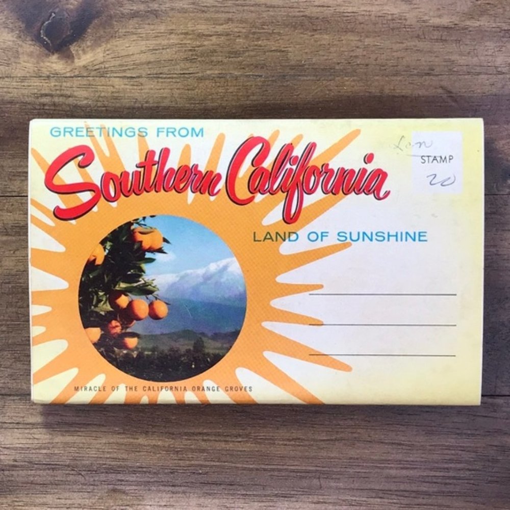 Vintage Southern California Travel Postcard Book
